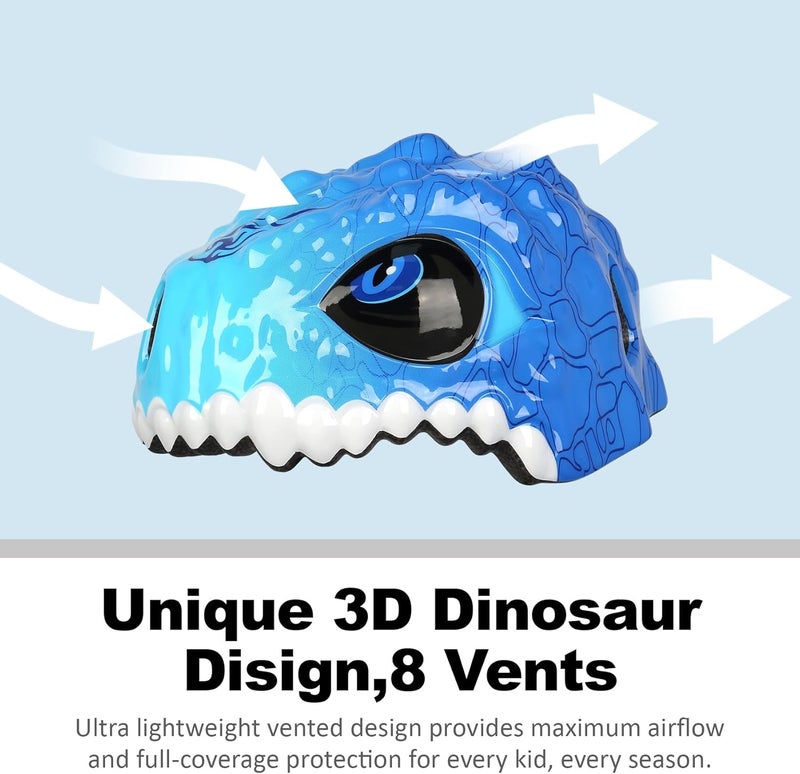 Bavilk Toddler Kids Bike Helmet,3D Dinosaur Helmets for Boys Girls Infant/Baby to Children 1/2/3/4/5/6/7/8 Years Old Lightweight Adjustable Multi-Sports Bicycle Scooter Skateboard Skating Cycling - Image 3